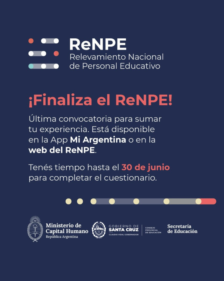 Relevamiento Nacional de Personal Educativo (RENPE) – Últimos días para completar el formulario censal